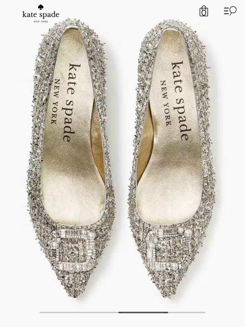 ✨ Kate Spade New York Buckle Up Flats – Metallic Tweed – Size 6B